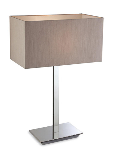 Firstlight Products Prince Polished Stainless Steel with Oyster Shade Table Lamp