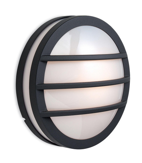 Firstlight Products Zenith Graphite Barred with Opal Diffuser IP54 Flush Ceiling or Wall Light