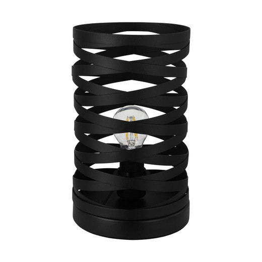 Eglo Lighting Cremella Black Steel Spiral Cylinder Table Lamp