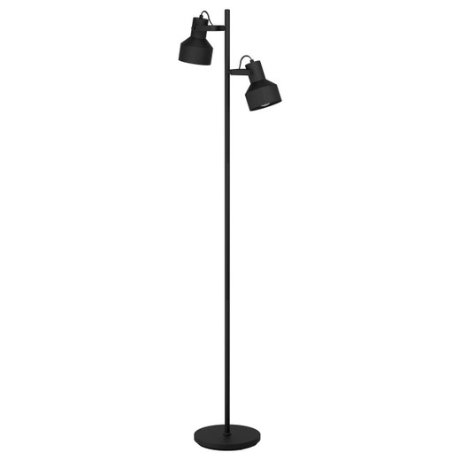 Eglo Lighting Casibare 2 Light Black Metal Shade Adjustable Floor Lamp