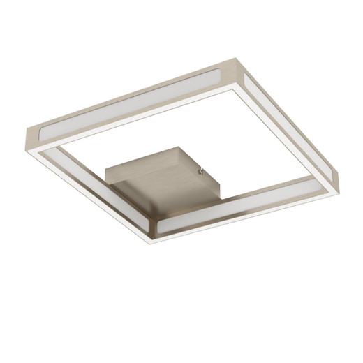 Eglo Lighting Altaflor Satin Nickel with Opal Square Opal LED Flush Ceiling Light