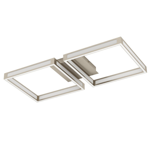 Eglo Lighting Altaflor 2 Light Satin Nickel with Opal Square Opal LED Flush Ceiling Light