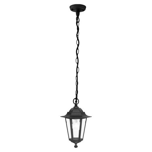 Eglo Lighting Laterna 4 Black with Clear Glass IP44 Exterior Pendant Light