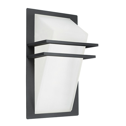 Eglo Lighting Park Anthricite with Opal IP44 Wall Light