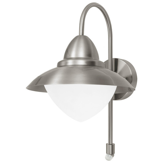 Eglo Lighting Sidney Stainless Steel with Opal and Sensor IP44 Wall Light