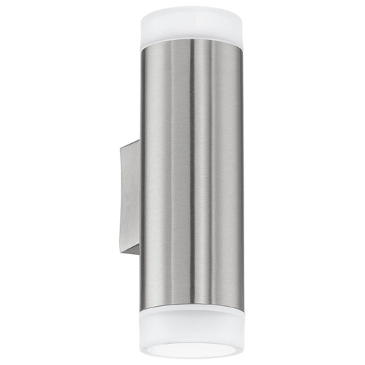 Eglo Lighting Riga 2 Light Stainless Steel with Opal IP54 Up and Down Wall Light