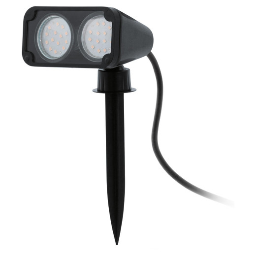 Eglo Lighting Nelma 1 2 Light Black LED IP44 Spike Spotlight