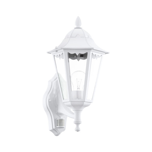 Eglo Lighting Navedo White with Clear Glass and Sensor IP44 Upward Wall Light