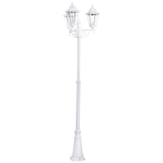 Eglo Lighting Navedo 3 Light White with Clear Glass IP44 Post Top