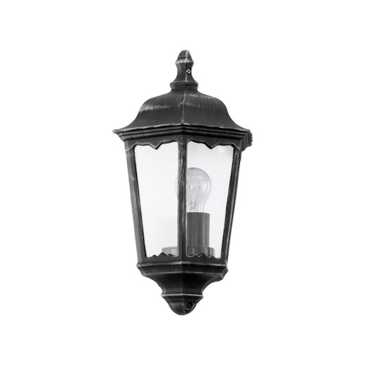 Eglo Lighting Navedo Silver Patina with Clear Glass IP44 Wall Light