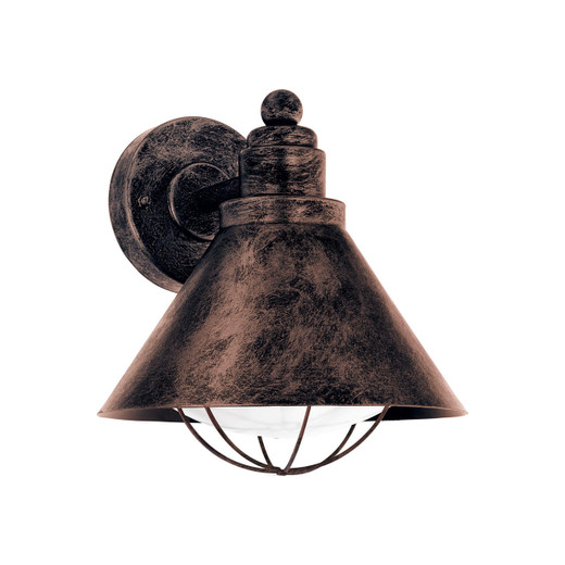 Eglo Lighting Barrosella Antique Copper with Opal IP44 Wall Light