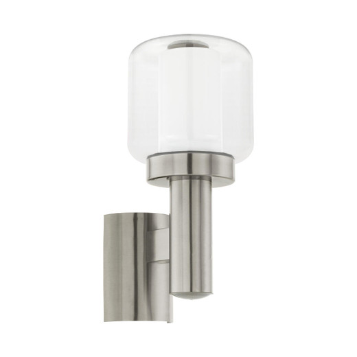 Eglo Lighting Poliento Stainless Steel with Clear and Opal IP44 LED Wall Light