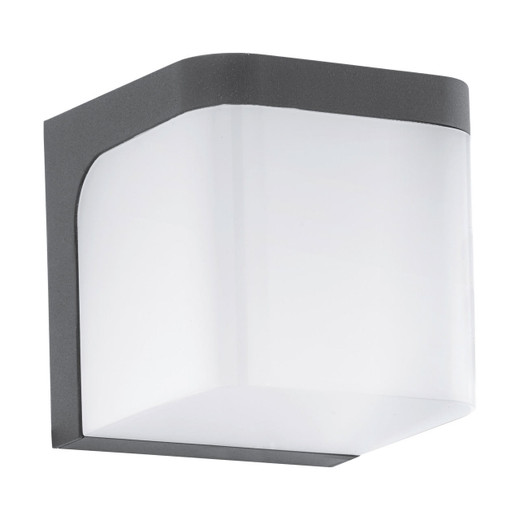 Eglo Lighting Jobra Anthracite with Opal IP44 LED Wall Light