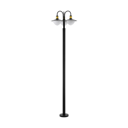 Eglo Lighting Sirmione 3 Light Black with Gold and Opal IP44 Post Top