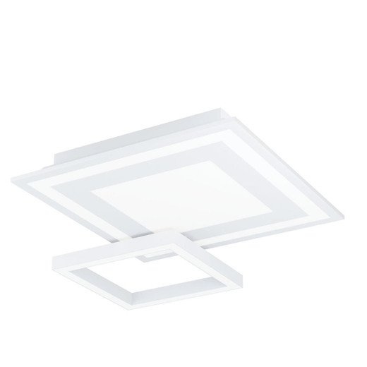 Eglo Lighting Saliteras-Z White with Opal and Remote Control Colour Changing 116cm LED Flush Ceiling Light