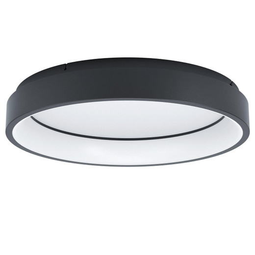 Eglo Lighting Marghera-Z Black with Opal and Remote Controlled Colour Changing LED Flush Ceiling Light