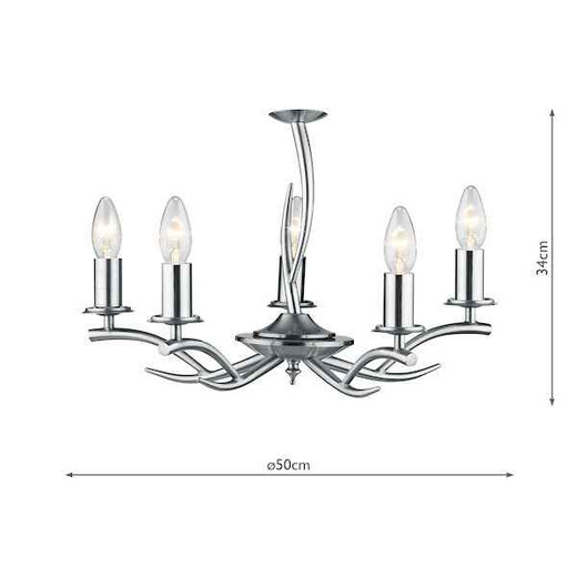 Elka 5 Light Satin Chrome Pendant Light