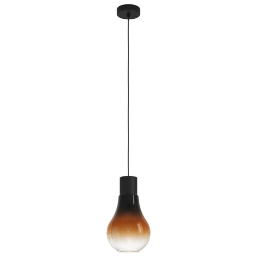 Eglo Lighting Chaseley Black with Brown Smoked Glass Pendant Light