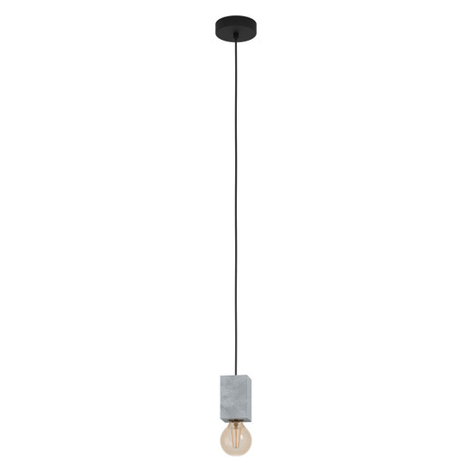 Eglo Lighting Prestwick Black with Concrete Pendant Light