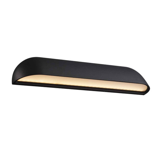 Front 36 LED Black with Opal White Glass Wall Light