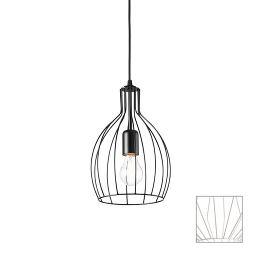 Ideal-Lux Ampolla-2 SP1 White Wire Shade Pendant Light