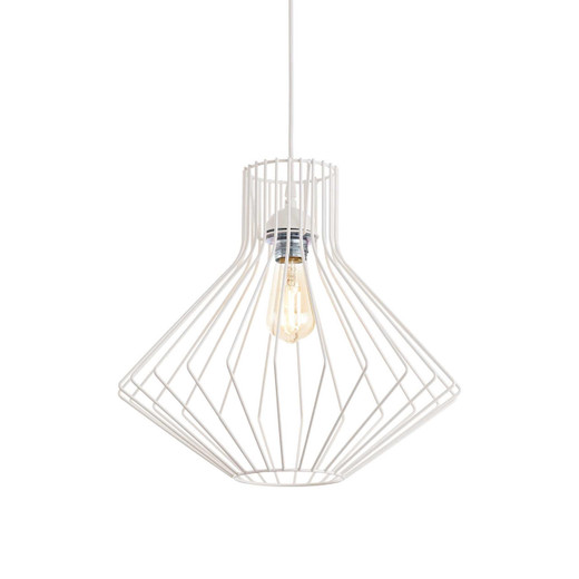 Ideal-Lux Ampolla-4 SP1 White Wire Shade Pendant Light
