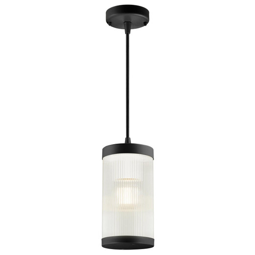 Nordlux Coupar Black with Cylindrical Diffuser IP54 Pendant Light