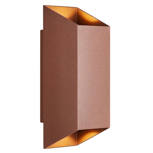 Nordlux Nico Rusty Brown Square Up and Down IP54 Wall Light