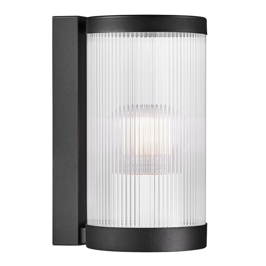 Nordlux Coupar Black with Cylindrical Diffuser IP54 Wall Light