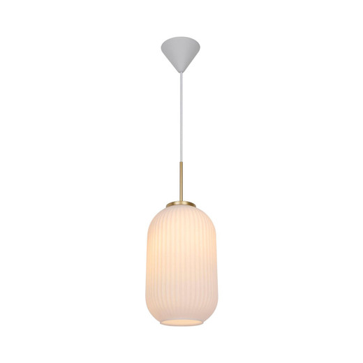 Nordlux Milford Brushed Brass with Opal Diffuser 20cm Pendant Light