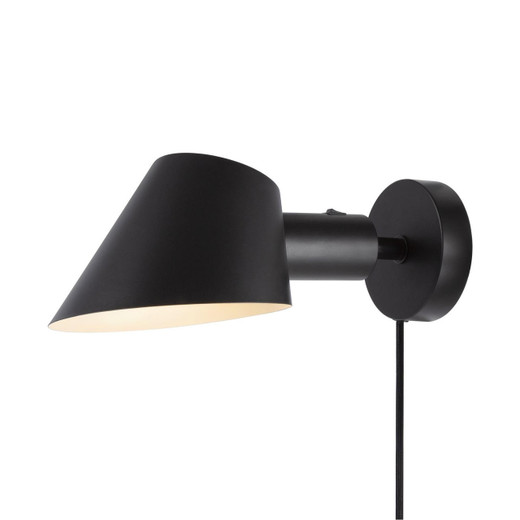 DFTP Stay Black with Adjustable Lampshade Wall Light