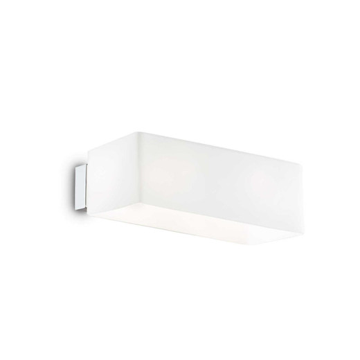 Ideal-Lux Box AP2 2 Light White Rectangular Wall Light 