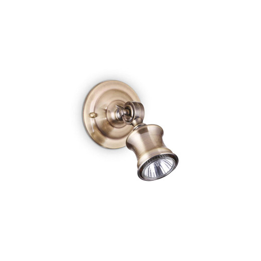 Ideal-Lux Barber AP1 Antique Brass Adjustable Wall Spotlight 