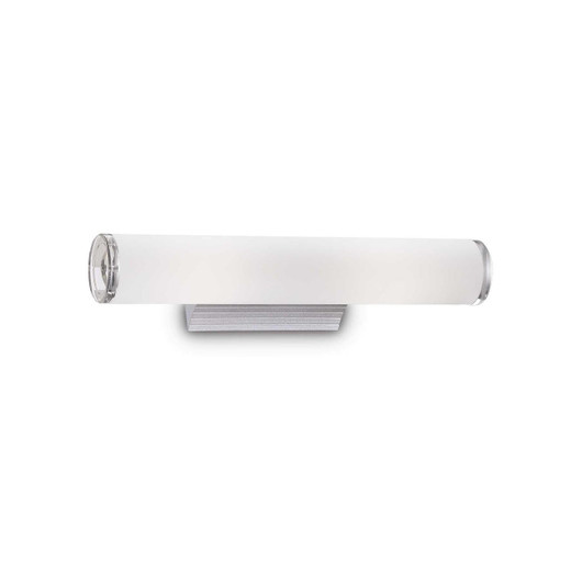 Ideal-Lux Camerino AP2 2 Light White with Opal and Clear Glass Cylinder Wall Light 