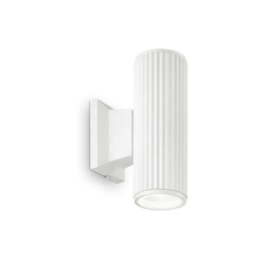 Ideal-Lux Base AP2 White Cylinder Up and Down IP44 Wall Spotlight 