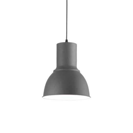 Ideal-Lux Breeze SP1 Black with White Inside 23.5cm Shade Pendant Light 