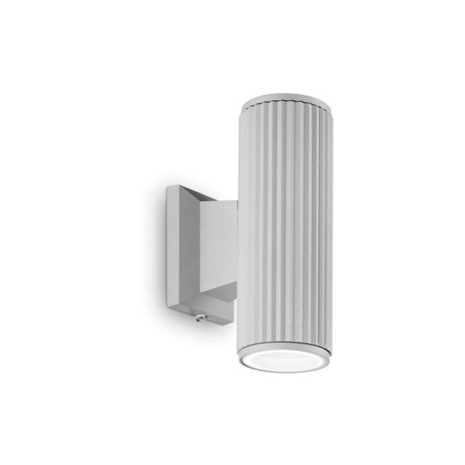 Ideal-Lux Base AP2 Grey Cylinder Up and Down IP44 Wall Spotlight 