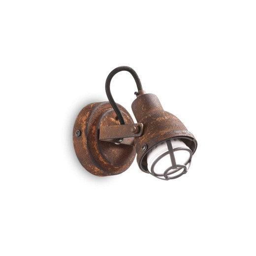 Ideal-Lux Bob Mini AP1 Rusty Effect Adjustable Wall Spotlight 