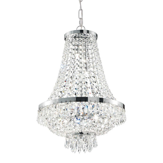 Ideal-Lux Caesar PL12 12 Light Chrome with Crystal Beads Chandelier 