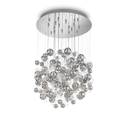 Ideal-Lux Bollicine SP14 14 Light Chrome with Clear Glass Pendant Light 
