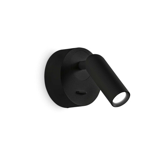 Ideal-Lux Bean AP Black Round Adjustable Wall Spotlight 