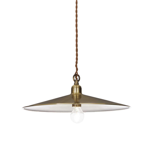 Ideal-Lux Cantina SP1 Antique Brass Plate Pendant Light 