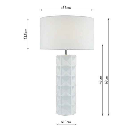 Gift White With White Linen Shade Table Lamp