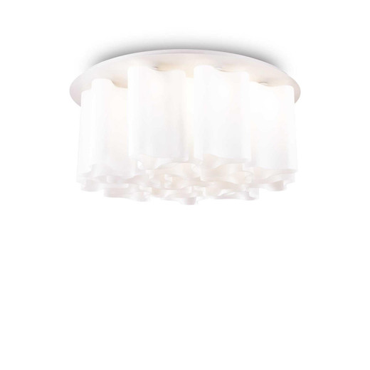 Ideal-Lux Compo PL15 15 Light Chrome with White Opal Glass Flush Ceiling Light 