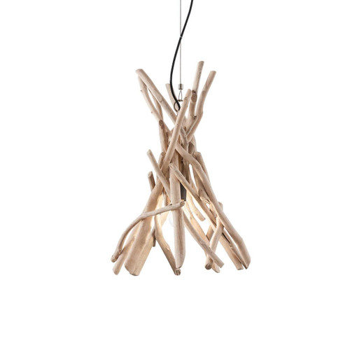 Ideal-Lux Driftwood SP1 Wood Easy Fit Pendant Light 