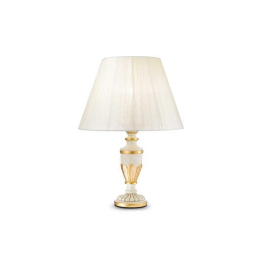 Ideal-Lux Firenze TL1 Antique White Resin with Gold Table Lamp 