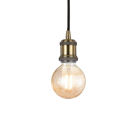 Ideal-Lux Frida SP1 Antique Brass with Black Cord Pendant Light 