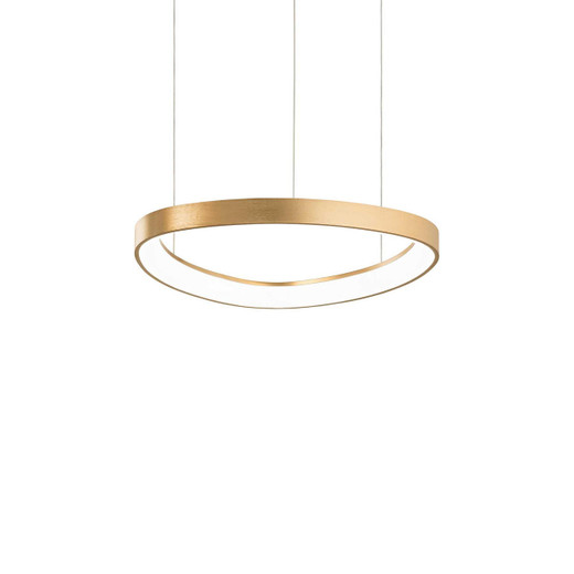 Ideal-Lux Gemini SP Brush Brass with Opal Acrylic Diffuser 42cm LED Pendant Light 