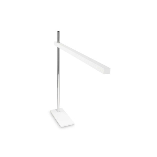 Ideal-Lux Gru TL White with Chrome Pole Bar LED Table Lamp 