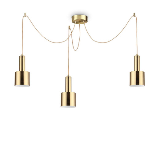 Ideal-Lux Holly SP3 3 Light Satin Brass Cluster Pendant Light 